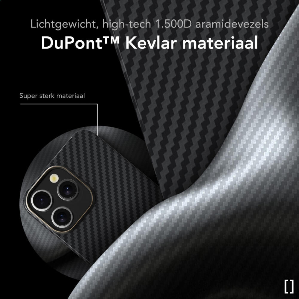 Nekit Fiber - Σκληρή MagSafe Θήκη Aramid Fiber - Apple iPhone 15 Pro - 1mm - 1500D Kevlar - Black (8719246451904)