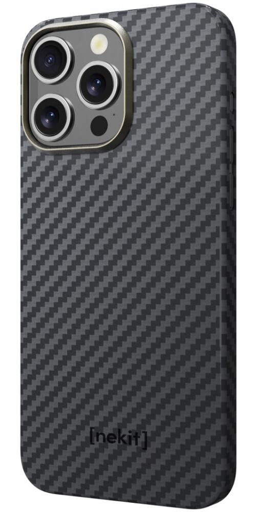 Nekit Fiber - Σκληρή MagSafe Θήκη Aramid Fiber - Apple iPhone 15 Pro - 1mm - 1500D Kevlar - Black (8719246451904)
