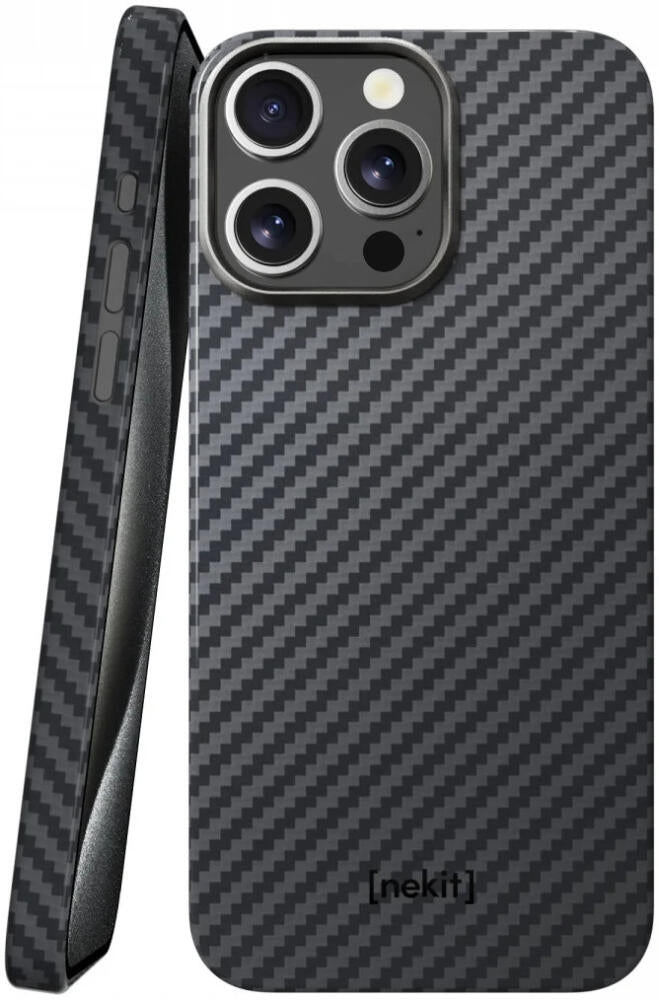 Nekit Fiber - Σκληρή MagSafe Θήκη Aramid Fiber - Apple iPhone 15 Pro - 1mm - 1500D Kevlar - Black (8719246451904)