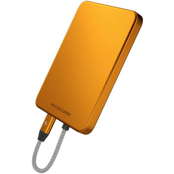 PowerBank Nitecore Pocket 5 Αδιάβροχο IPX7 Ενσύρματο 5.000mAh με MagSafe / 1 x Θύρα x Type-C & Ενσωματωμένο Καλώδιο Type-C 22.5W - Alloy Orange
