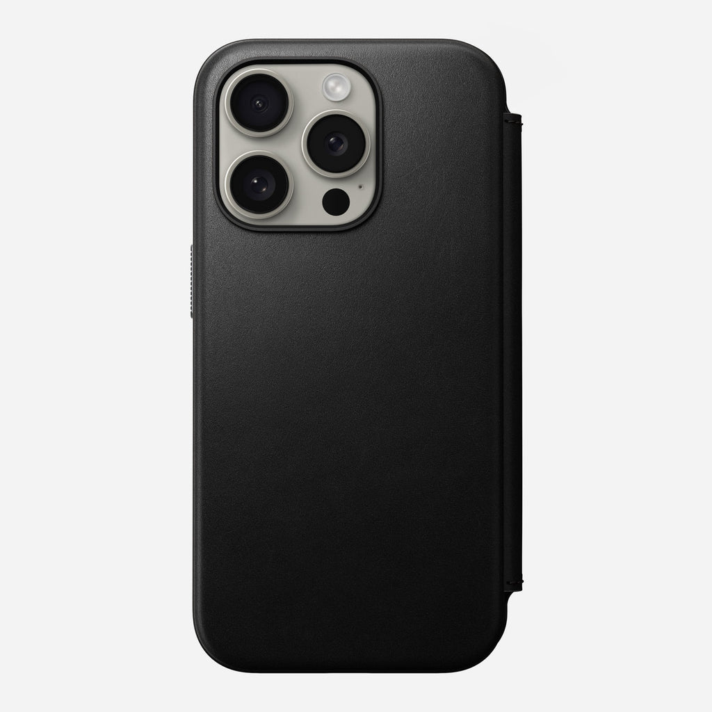 Nomad Modern Leather Folio - MagSafe Δερμάτινη Θήκη - Πορτοφόλι Apple iPhone 15 Pro - Black (NM01627685)