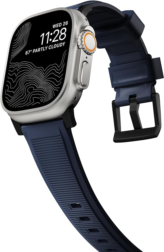 Nomad Rugged Band - Ανθεκτικό Αδιάβροχο Λουράκι από Καουτσούκ FKM - Apple Watch Ultra/SE/11/10/9/8/7/6/5/4 (49/46/45/44mm) - 