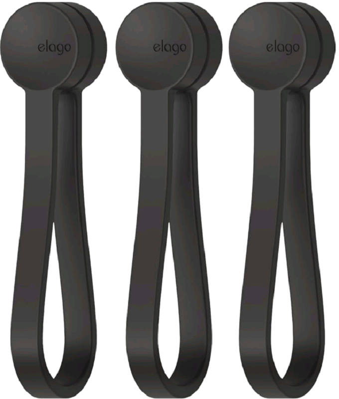 Οργανωτής Καλωδίων Elago Magnet Cable Tie Μαγνητικό από Premium Σιλικόνη 3 Τεμάχια - Black (ECA-MAGTIE-BK)