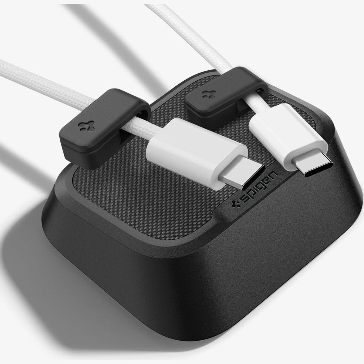 Οργανωτής Καλωδίων Spigen LD103 Magnetic Cable Holder Μαγνητική Βάση 2 Θέσεων από Αντιολισθητική Σιλικόνη - Black (APP11145)