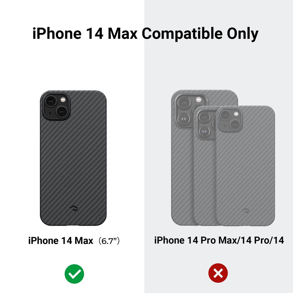Pitaka MagEZ Case 3 - MagSafe Θήκη Aramid Fiber Body Apple iPhone 14 Plus - 1.05mm - 1500D - Black / Grey / Twill (KI1401M)