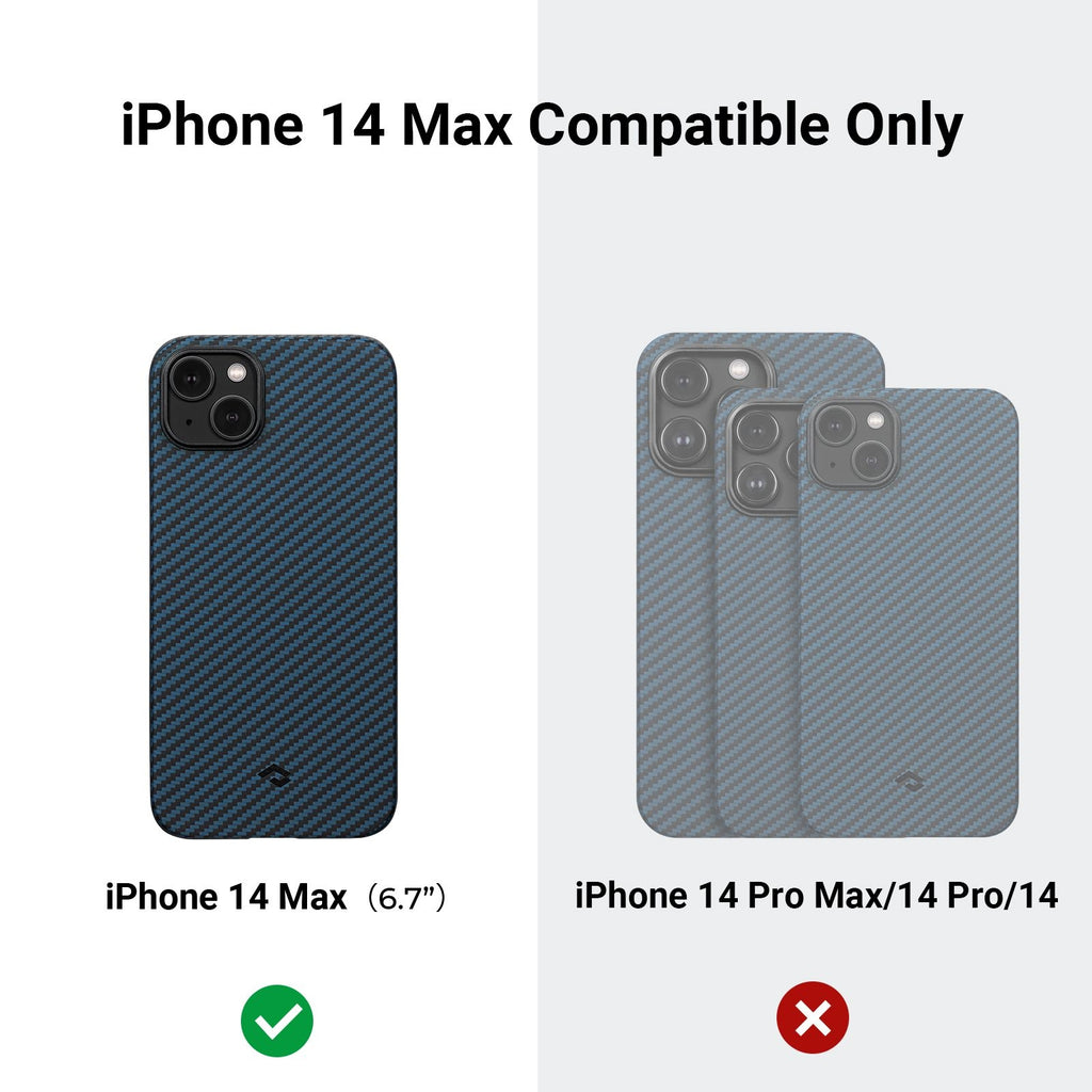 Pitaka MagEZ Case 3 - MagSafe Θήκη Aramid Fiber Body Apple iPhone 14 Plus - 1.2mm - 1500D - Black / Blue / Twill (KI1408M)