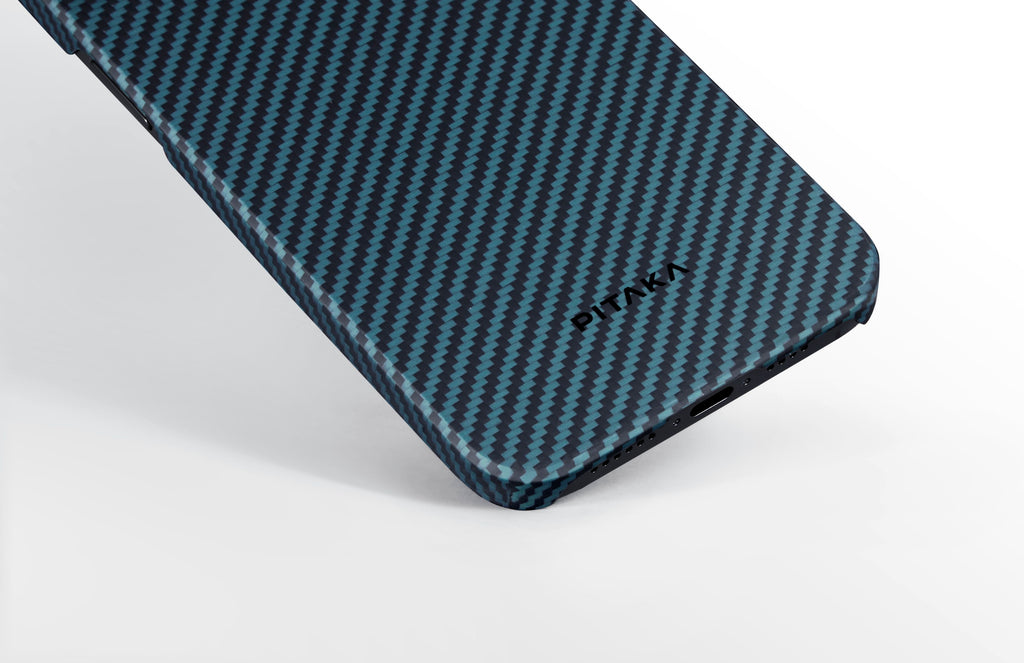 Pitaka MagEZ Case 4 - MagSafe Θήκη Aramid Fiber Body Apple iPhone 15 Plus - 1.15mm - 1500D - Black / Blue / Twill (KI1508M)