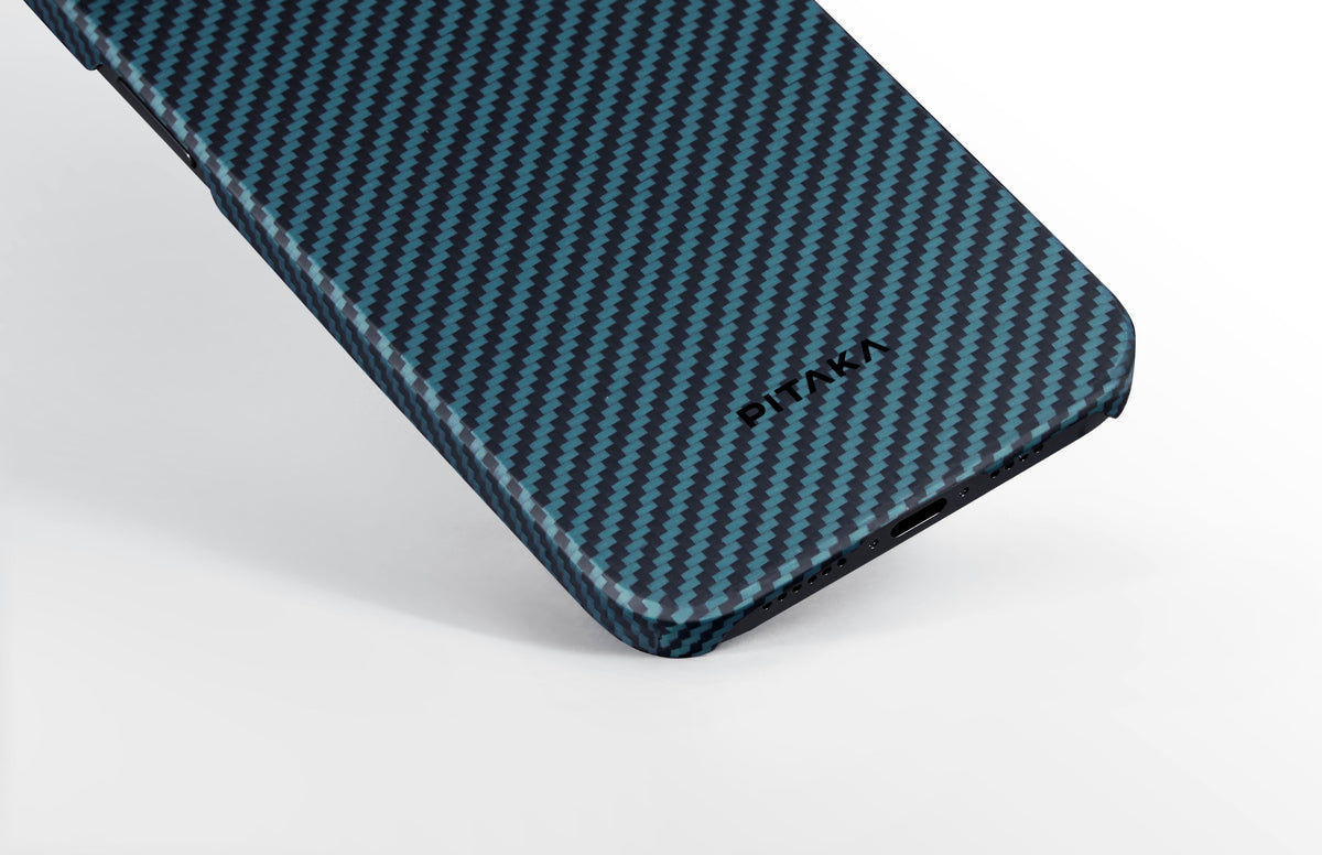 Pitaka MagEZ Case 4 - MagSafe Θήκη Aramid Fiber Body Apple iPhone 15 Plus - 1.15mm - 1500D - Black / Blue / Twill (KI1508M)