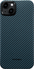 Pitaka MagEZ Case 4 - MagSafe Θήκη Aramid Fiber Body Apple iPhone 15 Plus - 1.15mm - 1500D - Black / Blue / Twill (KI1508M)