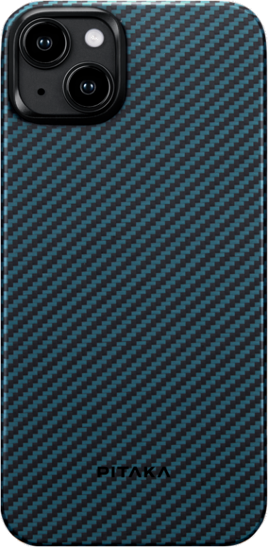 Pitaka MagEZ Case 4 - MagSafe Θήκη Aramid Fiber Body Apple iPhone 15 Plus - 1.15mm - 1500D - Black / Blue / Twill (KI1508M)