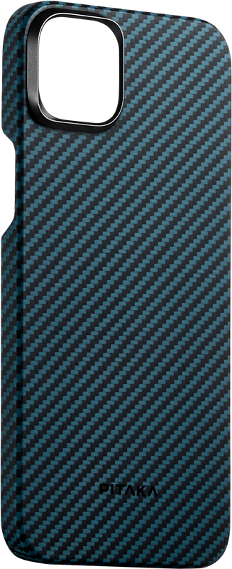 Pitaka MagEZ Case 4 - MagSafe Θήκη Aramid Fiber Body Apple iPhone 15 Plus - 1.15mm - 1500D - Black / Blue / Twill (KI1508M)