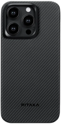 Pitaka MagEZ Case 4 - MagSafe Θήκη Aramid Fiber Body Apple iPhone 15 Pro - 0.95mm - 600D - Black / Grey / Twill (KI1501PA)