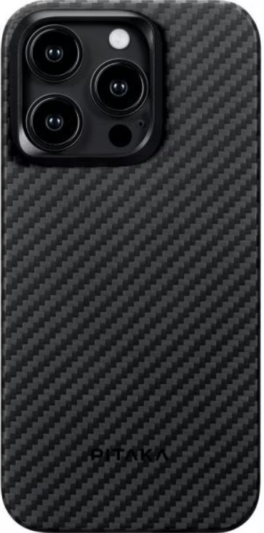Pitaka MagEZ Case 4 - MagSafe Θήκη Aramid Fiber Body Apple iPhone 15 Pro - 1.15mm - 1500D - Black / Grey / Twill (KI1501P)