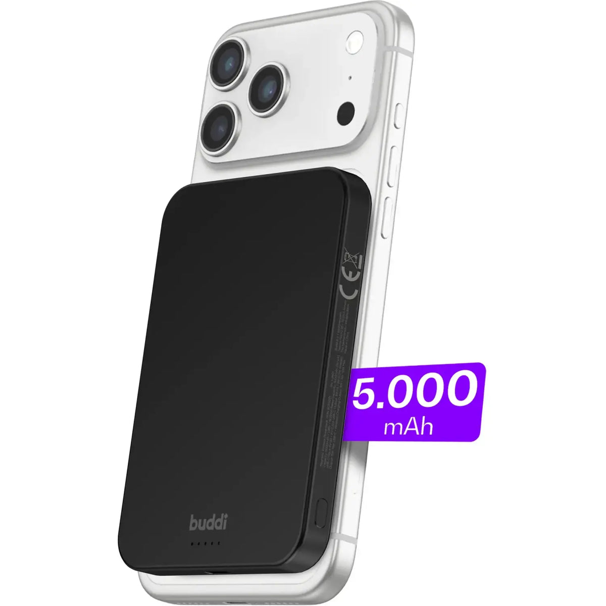 PowerBank Buddi Connect Pro 5.000mAh με Ασύρματη Φόρτιση MagSafe Qi2 15W & 1 x Type-C 20W 5 Έτη Εγγύηση - Black (871924655292