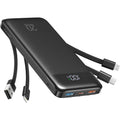 PowerBank Charmast με Θύρες 1 x Type-C / 2 x USB-A & Καλώδια 1 x Type-C / 1 x  Lightning / 1 x MicroUSB 20W 20.000mAh - Black