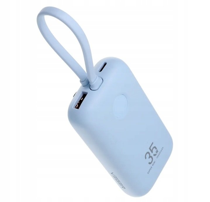 PowerBank Veger K1 με Οθόνη LED & 1 x Θύρα Type-C / 1 x Θύρα USB-A / 1 x Καλώδιο Type-C / 1 x Καλώδιο Lightning 35W 10.000mAh
