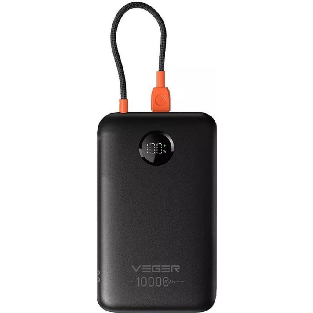 PowerBank Veger W1189 K1C Ultra Slim με Οθόνη LED & 1 x Θύρα Type-C / 1 x Θύρα USB-A / 1 x Καλώδιο Type-C 22.5W 10.000mAh - B