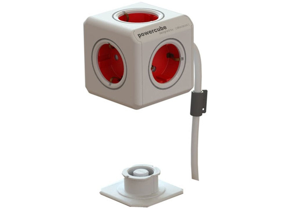 Allocacoc PowerCube Original Extended - Πολύπριζο Με 5 Υποδοχές - Red (1306RD/DEEXPC)