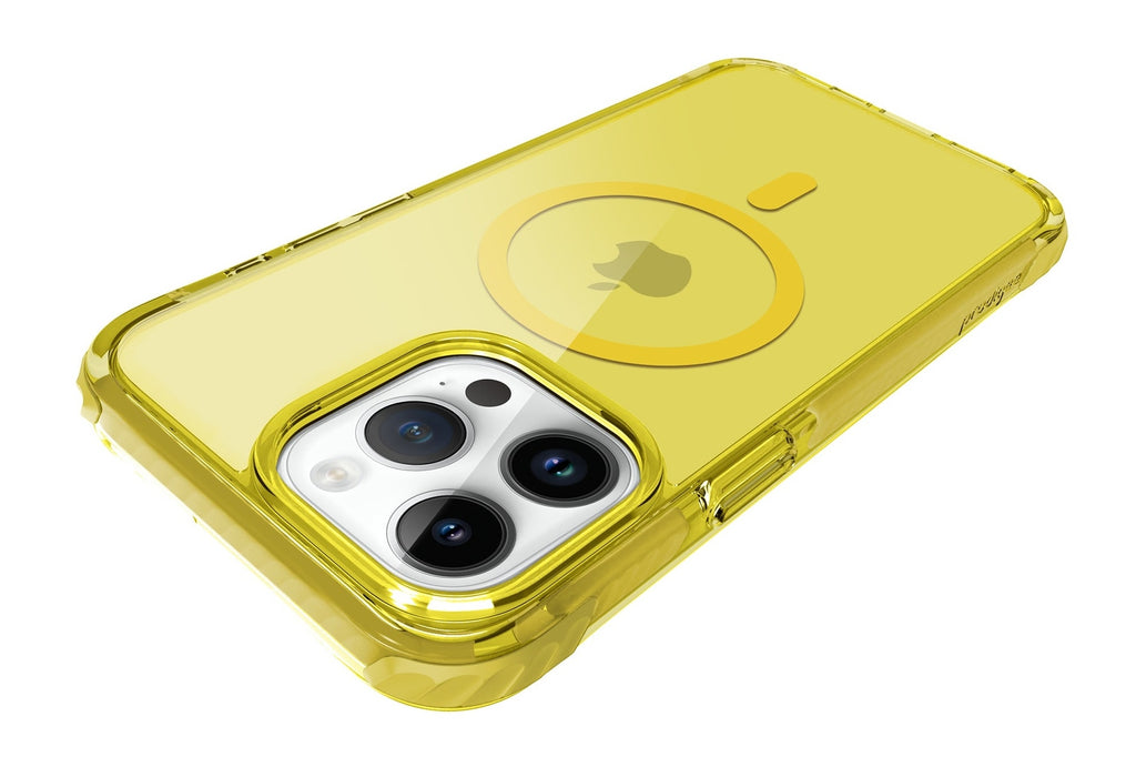 Prodigee Safetee Neo + Mag - Σκληρή Ανθεκτική Ημιδιάφανη Θήκη MagSafe - Apple iPhone 15 Pro - Lemon (IPH15P-6.1-NEOM-LMN)