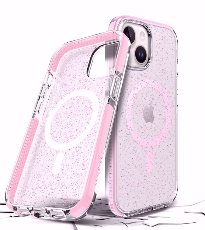 Prodigee Super Star - Σκληρή Ανθεκτική Διάφανη Θήκη MagSafe - Apple iPhone 15 - Rose (IPH15-6.1-STRM-RSE)