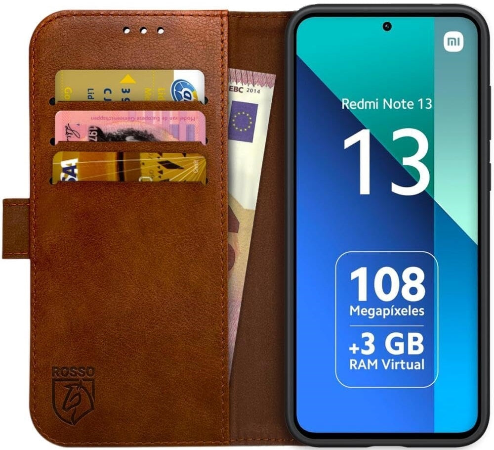 PU Θήκη Πορτοφόλι - Xiaomi Redmi Note 13 5G - Rosso Element - Brown (8719246433849)