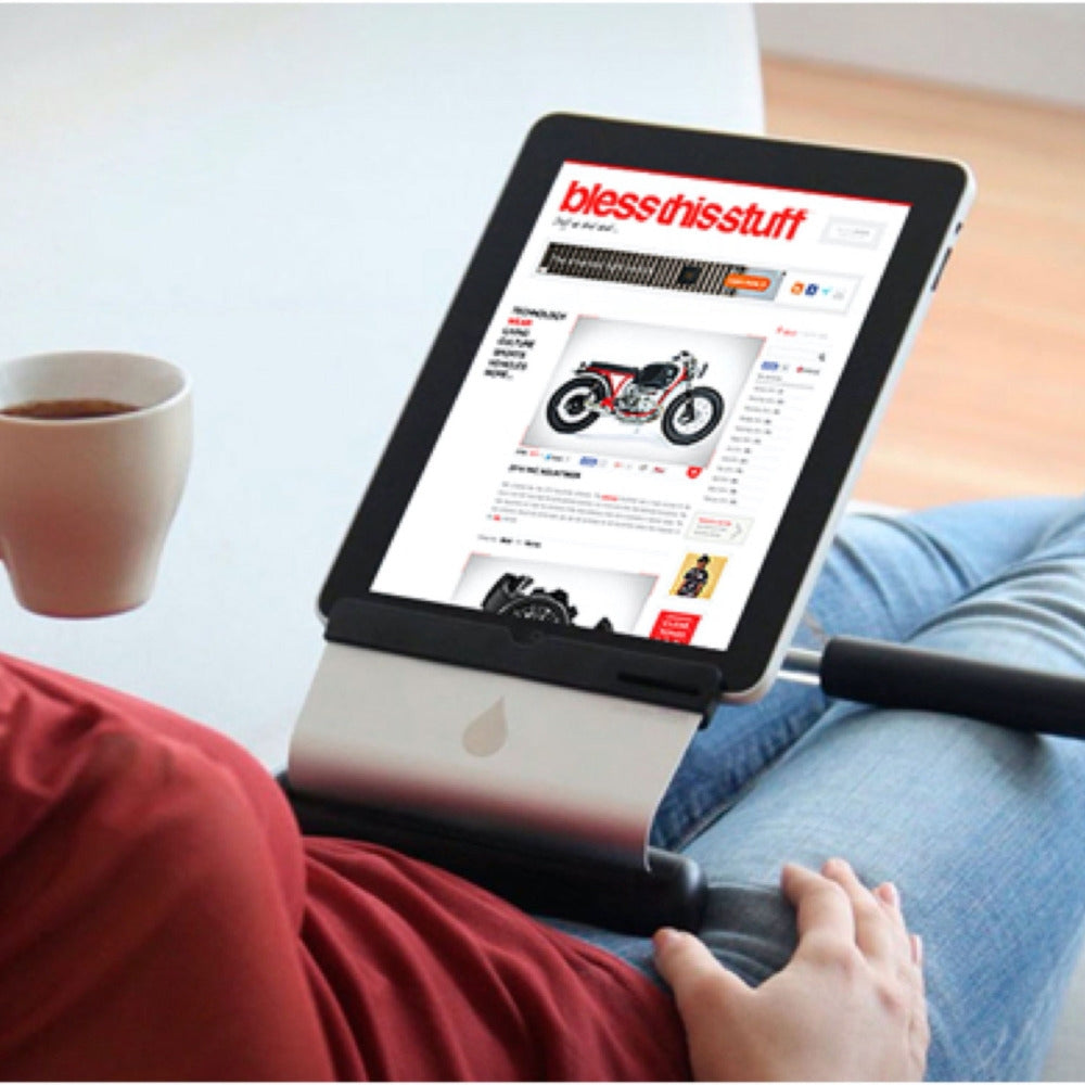 Rain Design iRest - Βάση Αλουμινίου για iPad / Tablet έως 13" με Υποστήριξη Μαξιλαριών - Black / Silver (891607000353)