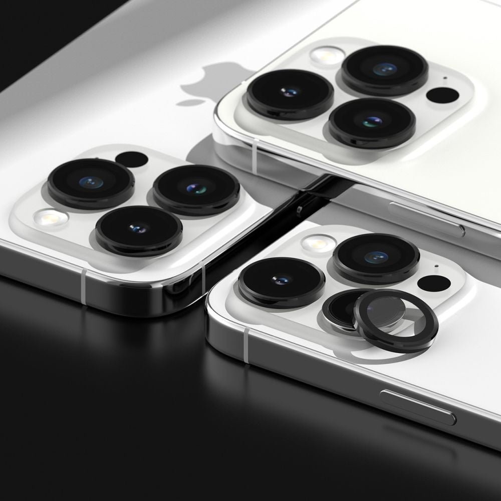 Ringke Camera Lens Frame Glass - Αντιχαρακτικό Γυαλί Προστασίας για Φακό Κάμερας - Apple iPhone 15 Pro - Black (8809919309851