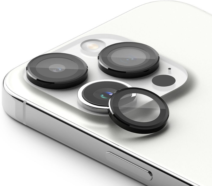 Ringke Camera Lens Frame Glass - Αντιχαρακτικό Γυαλί Προστασίας για Φακό Κάμερας - Apple iPhone 15 Pro - Black (8809919309851