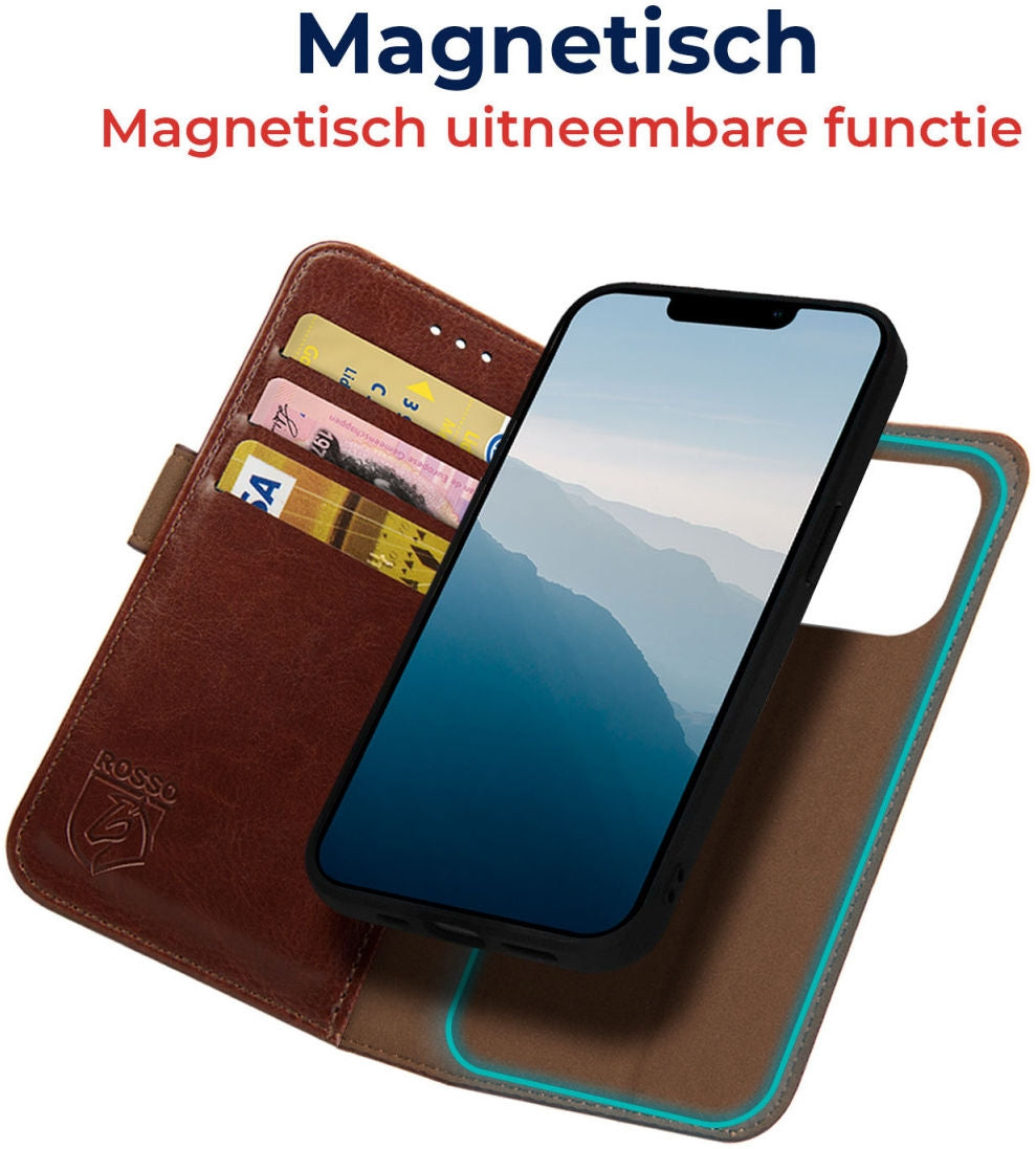 Rosso Element 2 in 1 - PU Θήκη Πορτοφόλι Apple iPhone 13 - Brown (8719246325007)