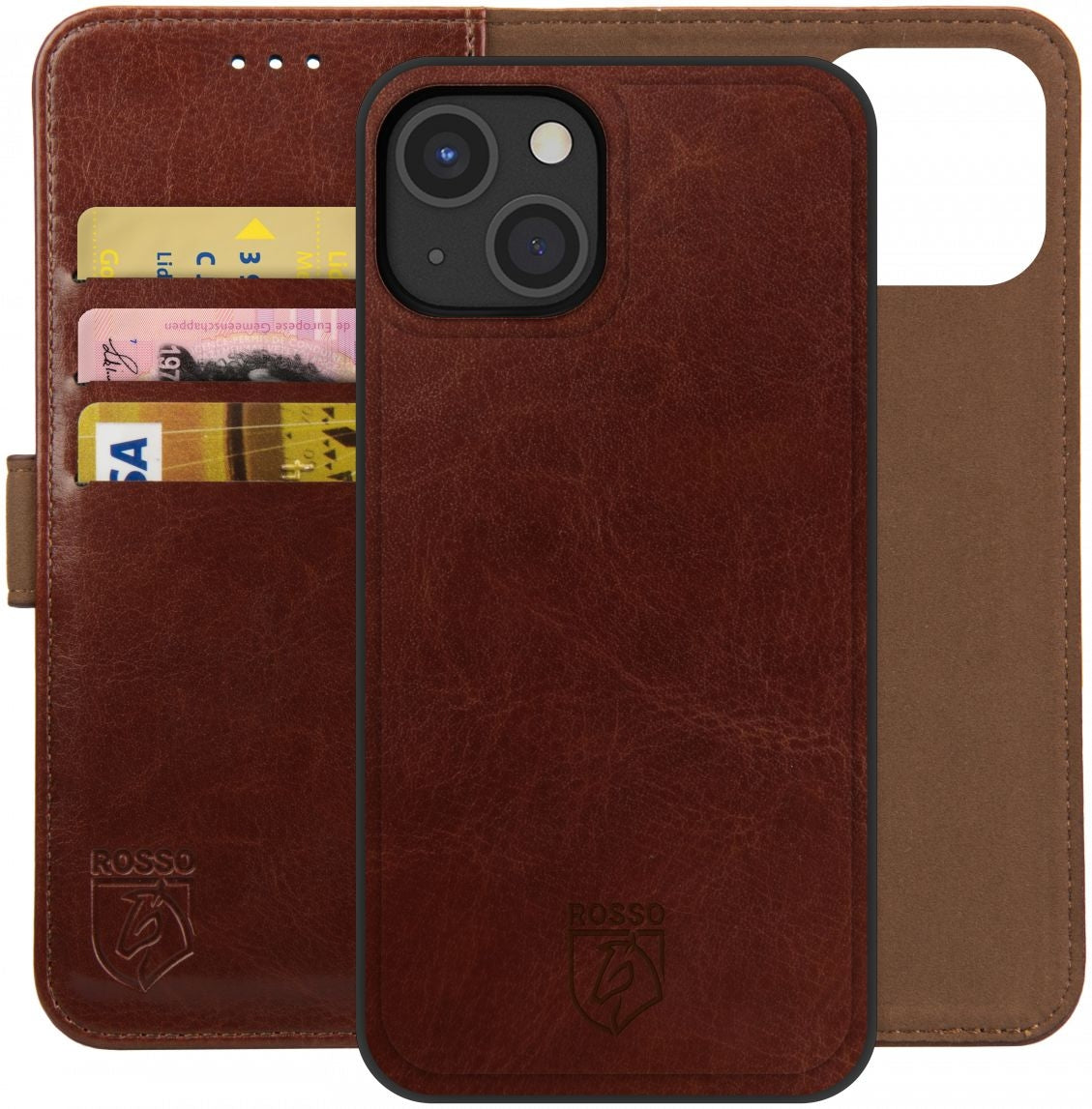 Rosso Element 2 in 1 - PU Θήκη Πορτοφόλι Apple iPhone 13 - Brown (8719246325007)