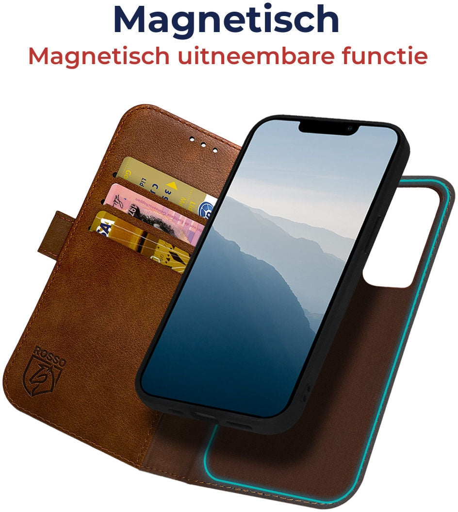 Rosso Element 2 in 1 - PU Θήκη Πορτοφόλι Apple iPhone 14 - Brown (8719246369537)