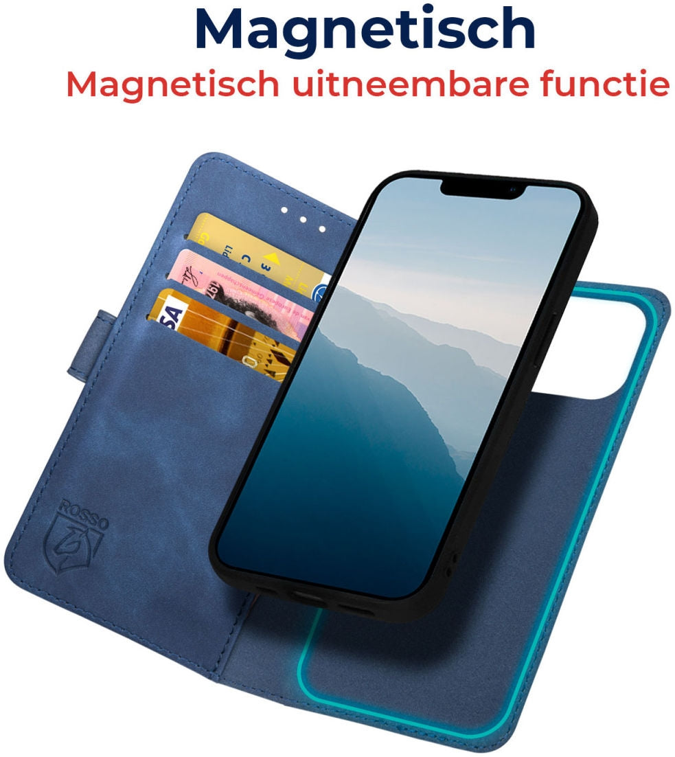 Rosso Element 2 in 1 - PU Θήκη Πορτοφόλι Apple iPhone 14 Plus - Blue (8719246369575)