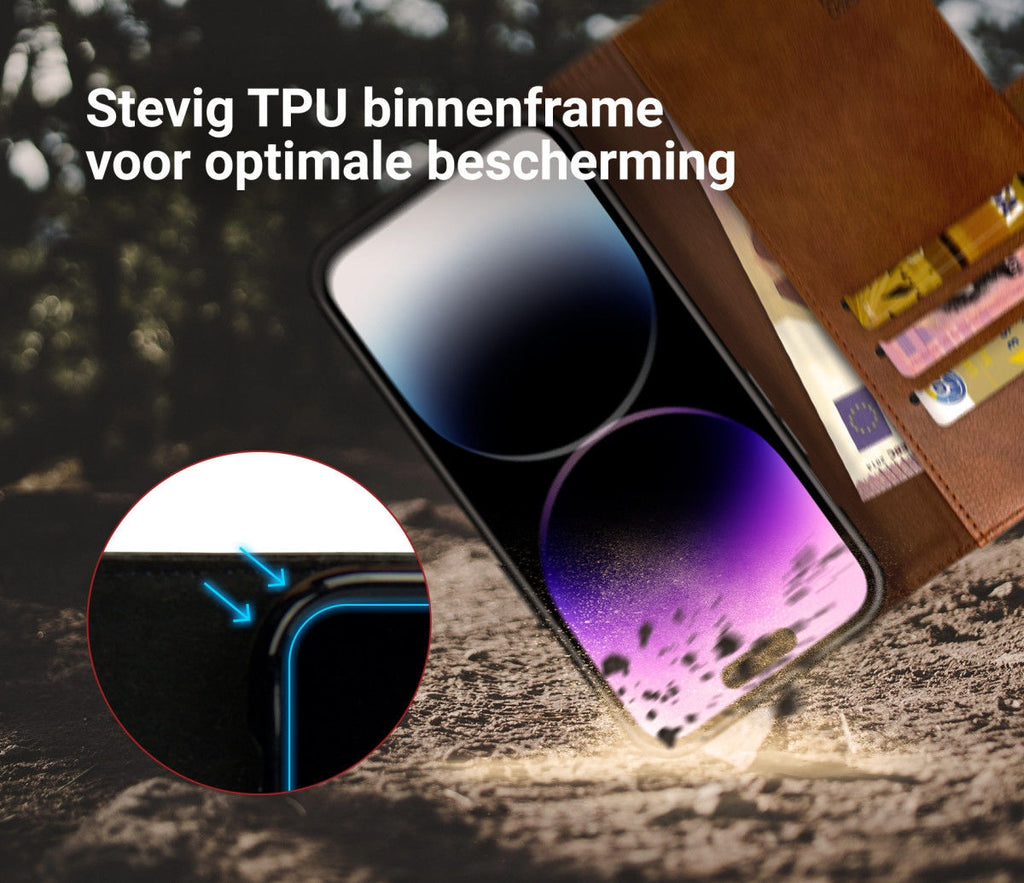Rosso Element PU Θήκη Πορτοφόλι Apple iPhone 14 Pro - Brown (8719246369452)