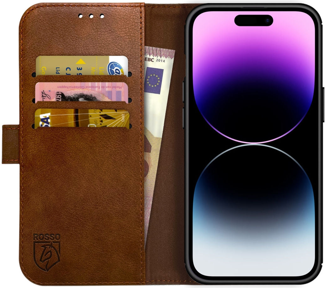 Rosso Element PU Θήκη Πορτοφόλι Apple iPhone 14 Pro - Brown (8719246369452)