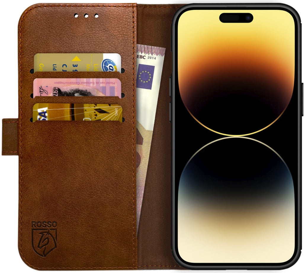 Rosso Element PU Θήκη Πορτοφόλι Apple iPhone 14 Pro Max - Brown (8719246369469)