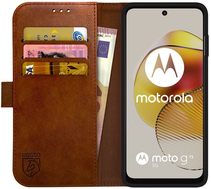 Rosso Element PU Θήκη Πορτοφόλι Motorola Moto G73 - Brown (8719246387593)