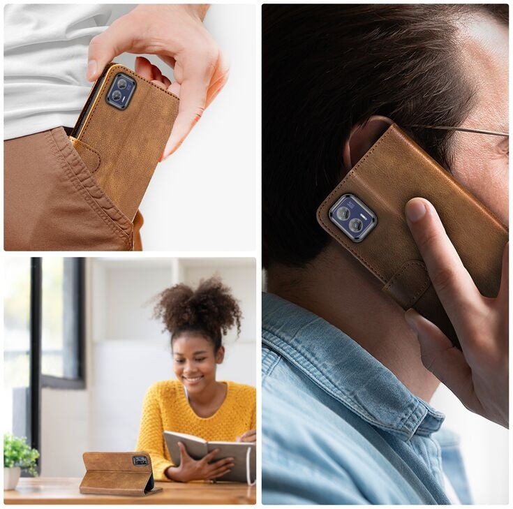 Rosso Element PU Θήκη Πορτοφόλι Motorola Moto G73 - Brown (8719246387593)