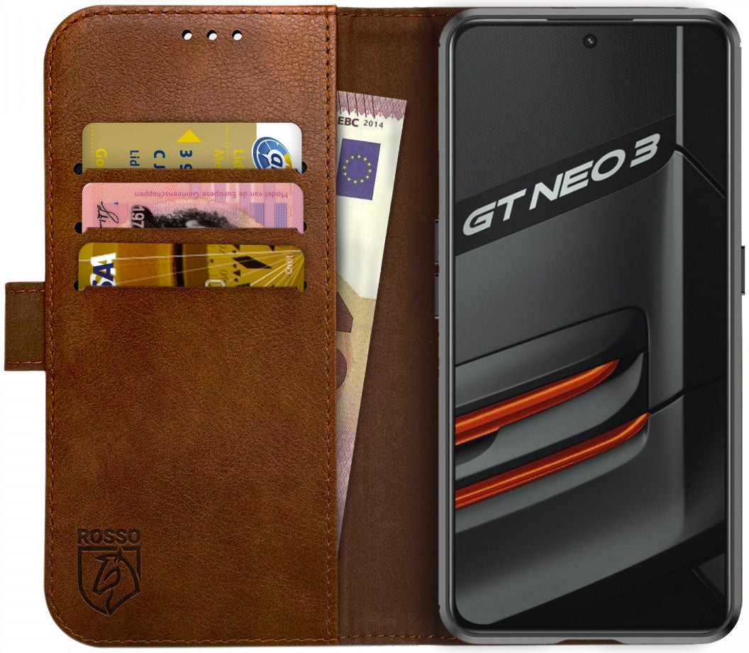 Rosso Element PU Θήκη Πορτοφόλι Realme GT Neo 3 - Brown (8719246358395)