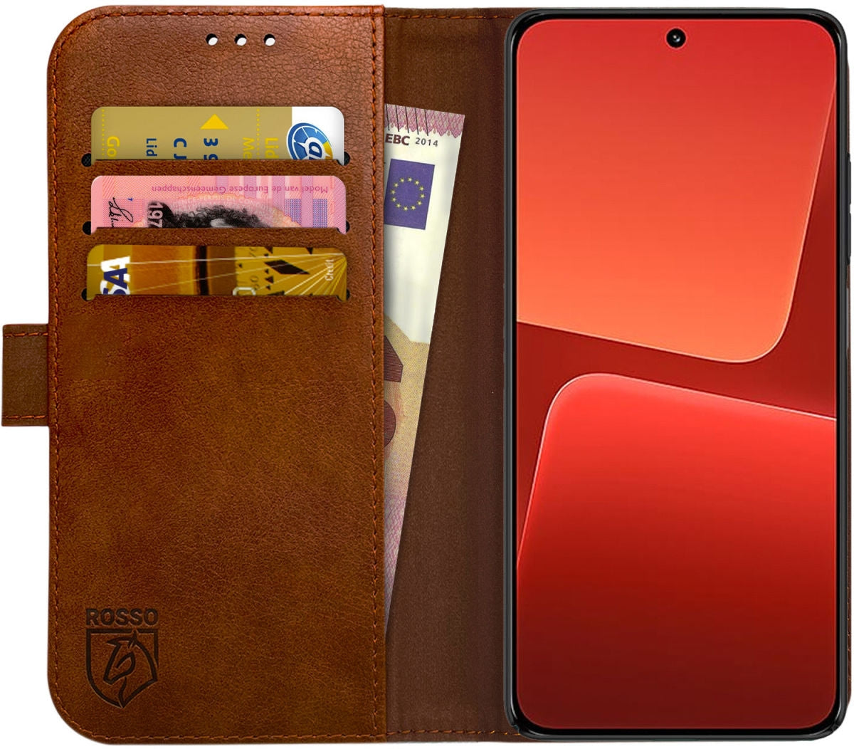Rosso Element PU Θήκη Πορτοφόλι Xiaomi 13 - Brown (8719246381706)