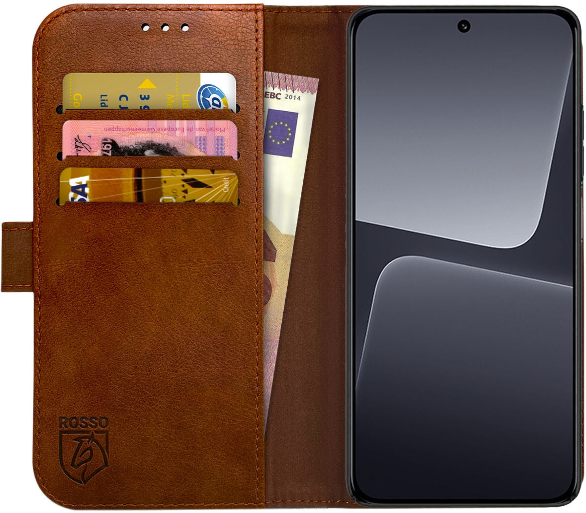 Rosso Element PU Θήκη Πορτοφόλι Xiaomi 13 Pro - Brown (8719246381713)