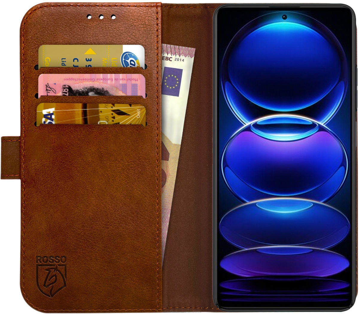 Rosso Element PU Θήκη Πορτοφόλι Xiaomi Redmi Note 12 Pro 5G - Brown (8719246381690)