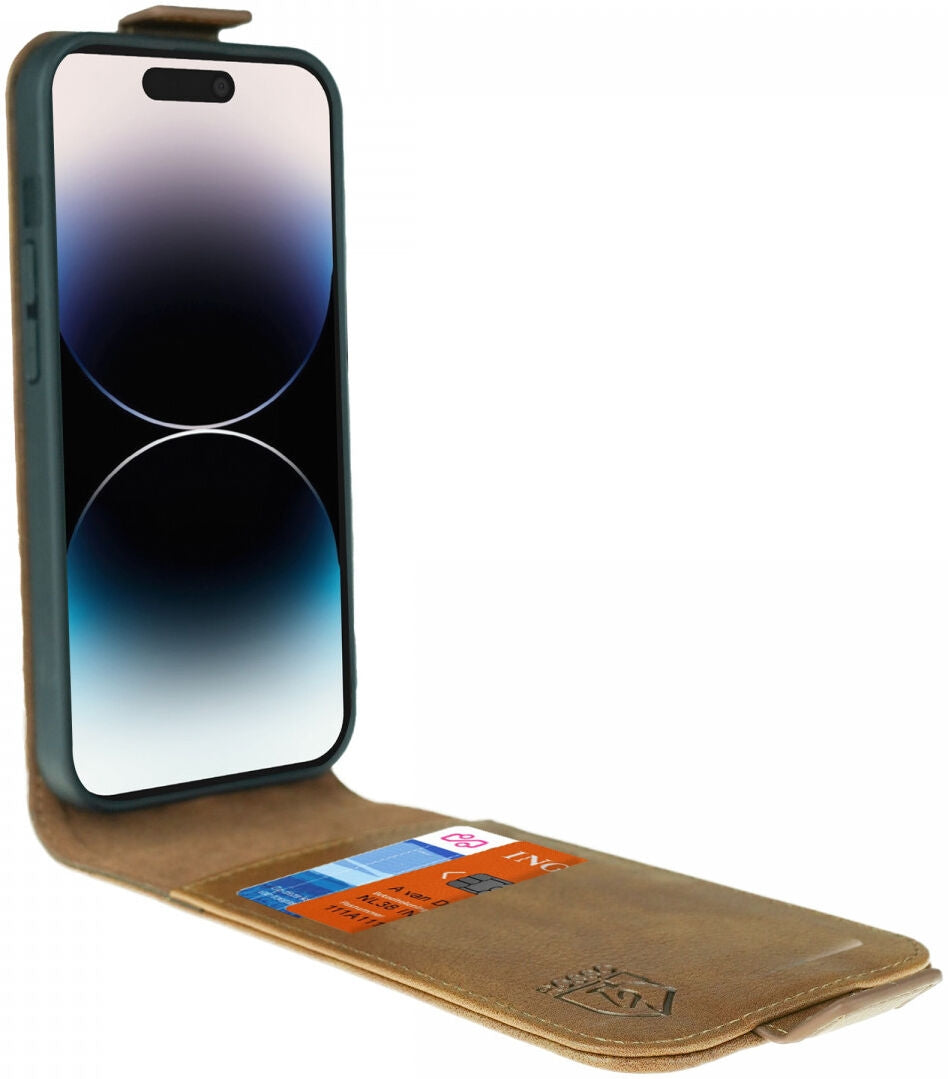 Rosso Element Vertical Flip Case - Flip Θήκη Πορτοφόλι Apple iPhone 14 Pro - Brown (8719246407000)