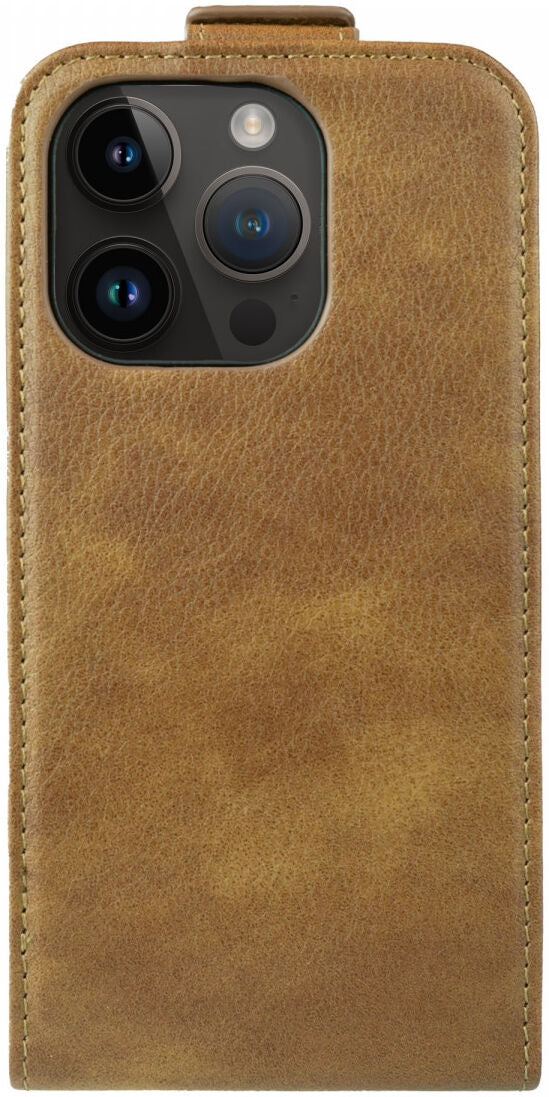 Rosso Element Vertical Flip Case - Flip Θήκη Πορτοφόλι Apple iPhone 14 Pro - Brown (8719246407000)