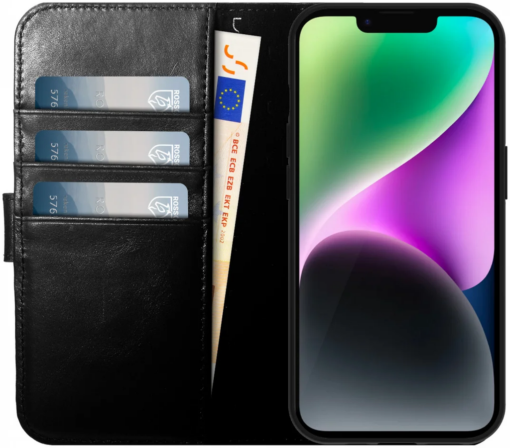 Rosso Elite - MagSafe Δερμάτινη Θήκη / Πορτοφόλι - Apple iPhone 14 - Black (8719246420061)