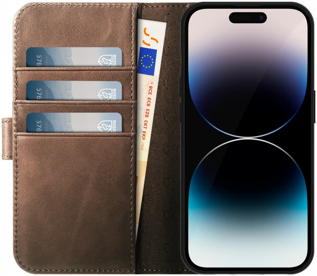 Rosso Elite - MagSafe Δερμάτινη Θήκη / Πορτοφόλι - Apple iPhone 14 Pro - Brown (8719246420108)