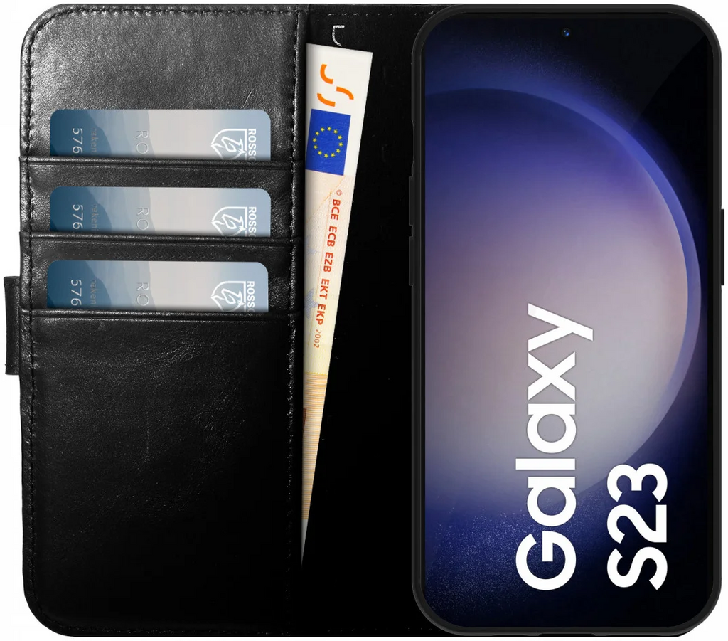Rosso Elite - MagSafe Δερμάτινη Θήκη / Πορτοφόλι - Samsung Galaxy S23 - Black (8719246420122)