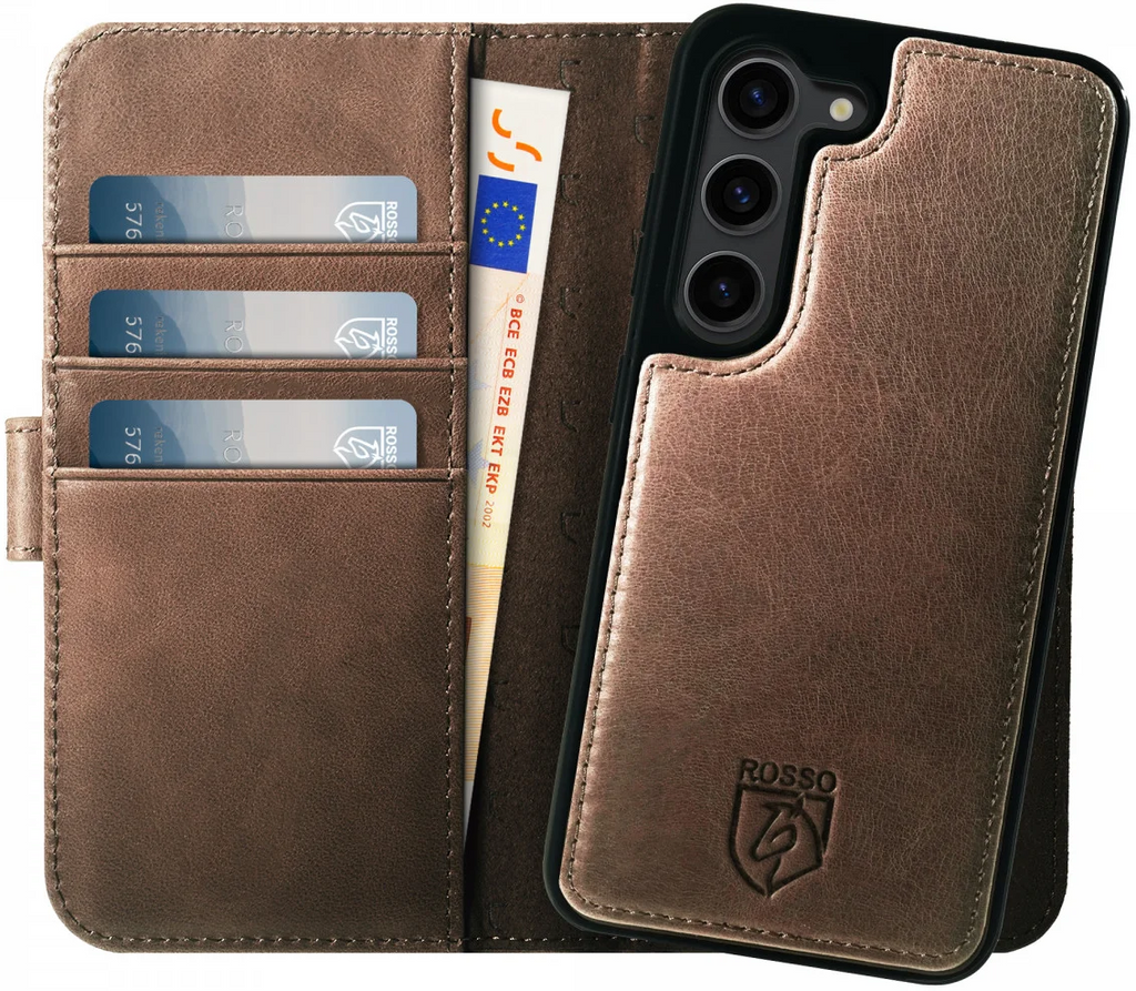 Rosso Elite - MagSafe Δερμάτινη Θήκη / Πορτοφόλι - Samsung Galaxy S23 - Brown (8719246420139)