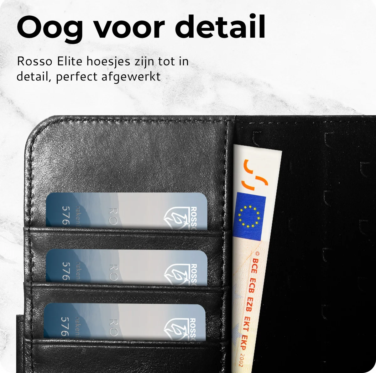 Rosso Elite - MagSafe Δερμάτινη Θήκη / Πορτοφόλι - Samsung Galaxy S23 FE - Black (8719246438424)