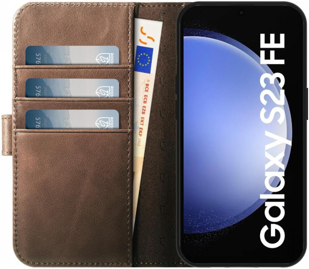Rosso Elite - MagSafe Δερμάτινη Θήκη / Πορτοφόλι - Samsung Galaxy S23 FE - Brown (8719246438431)