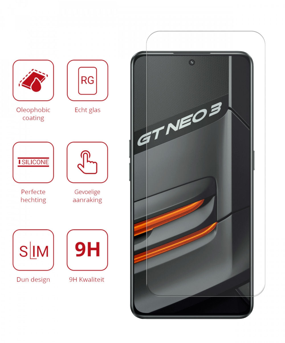 Rosso Tempered Glass - Αντιχαρακτικό Προστατευτικό Γυαλί Οθόνης Realme GT Neo 3 - Clear (8719246358142)
